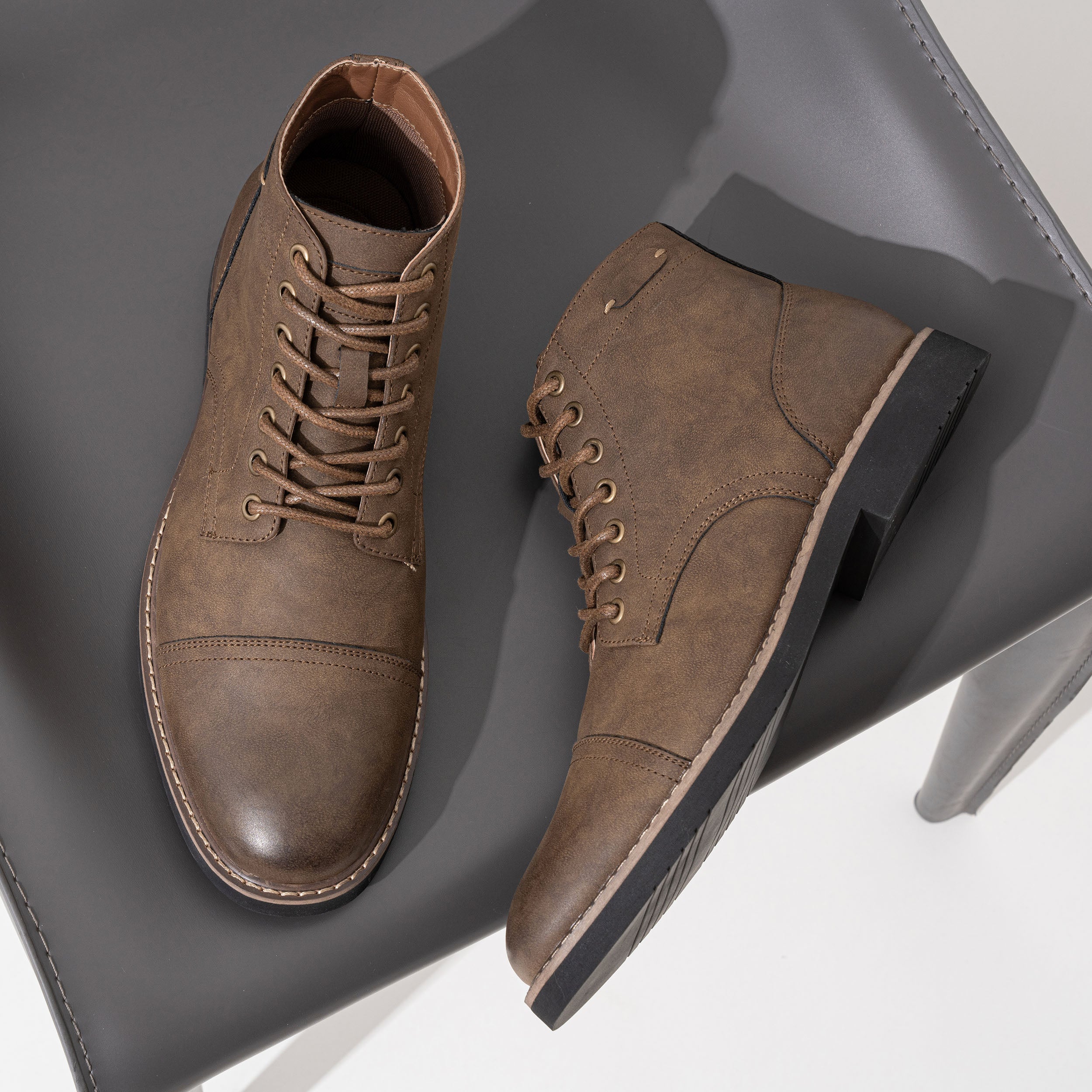 casual dress friday Vostey Men Boots Leather Cap Toe Casual Boots Chukka Fashion Dress Boo –  VOSTEY SHOES
