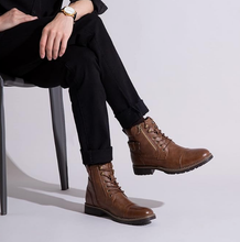 Load image into Gallery viewer, Vostey Men's Boots Boots for Men Casual Boots Motorcycle Combat Ankle Dress Boots Mens
