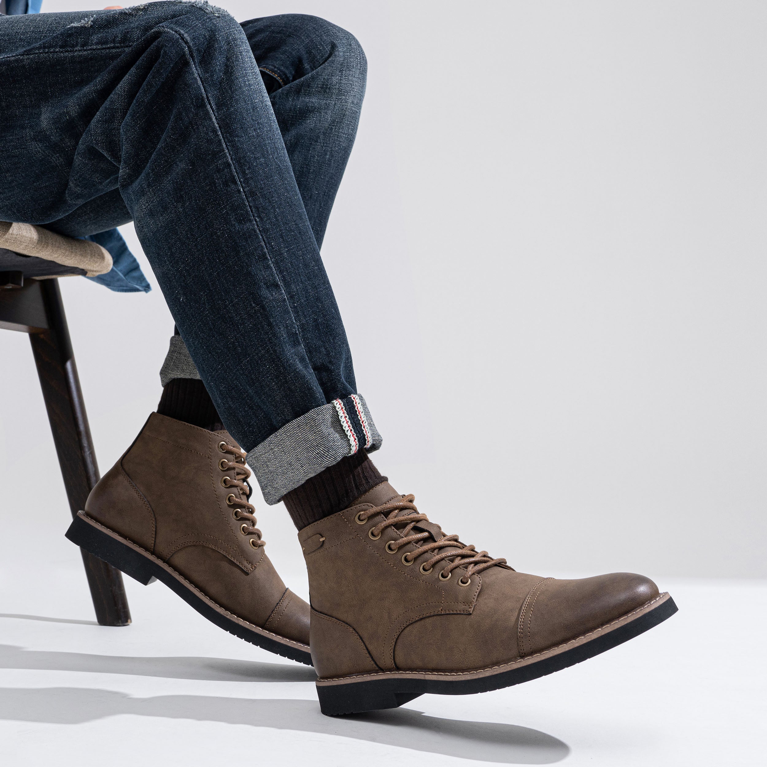 Vostey Men Boots Leather Cap Toe Casual Boots Chukka Fashion Dress Boo VOSTEY SHOES Vostey Men Boots Leather Cap Toe Casual Boots Chukka Fashion Dress Boo VOSTEY SHOES