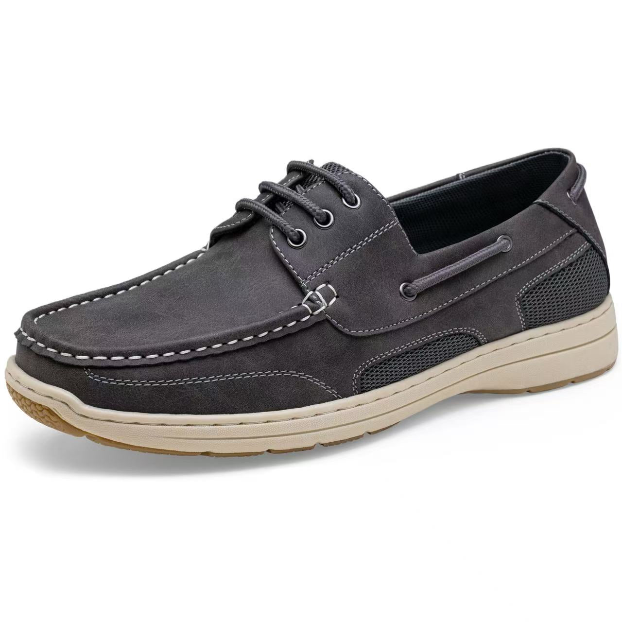 Vostey Men's Loafers & Slip-ons 3-Eye Boat Shoes Men Comfortable Casual Loafers for Men