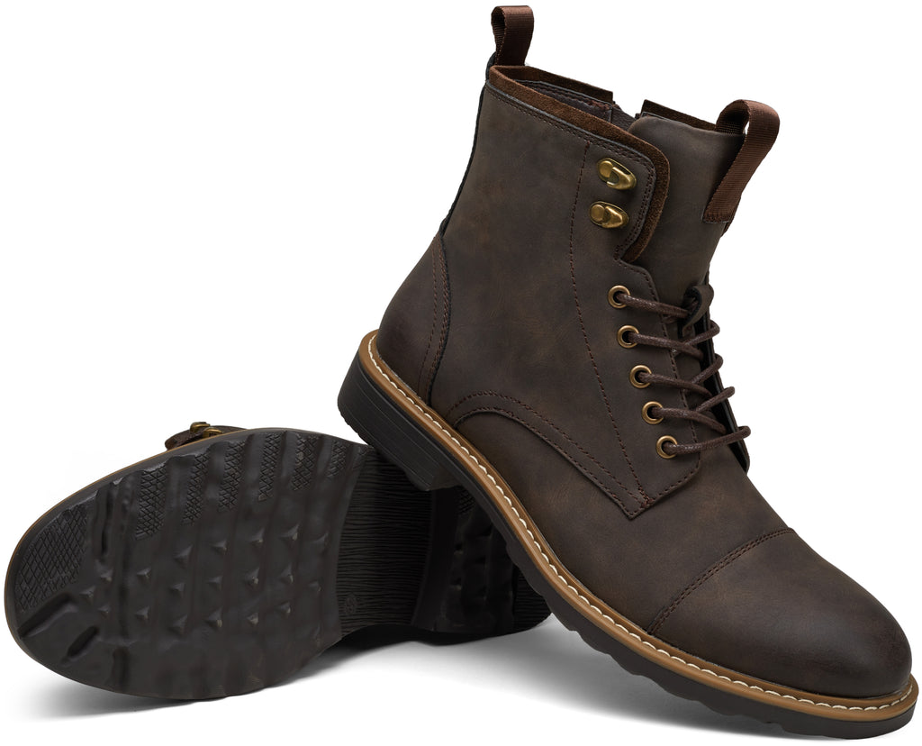 Vostey Mens Boots Motorcycle Casual Boots for Men Zipper Fashion Chukka Boots Mens