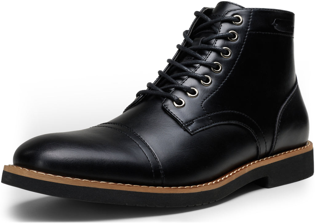 Vostey Men Boots Leather Cap Toe Casual Boots Chukka Fashion Dress Boots for Men