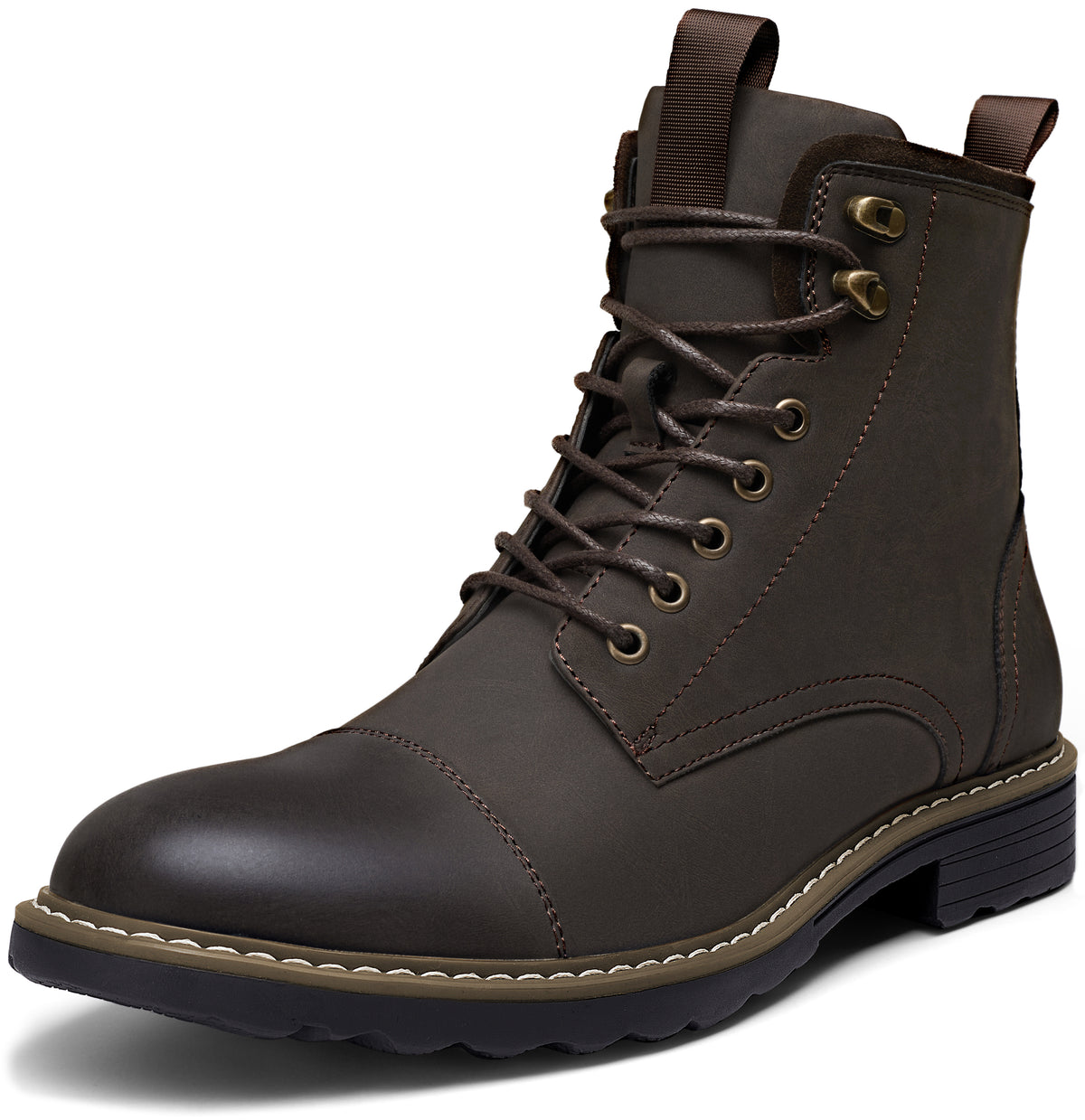 VOSTEY MEN\'S BOOTS CASUAL DRESS MOTORCYCLE STYLE BOOTS DARK BROWN SIZE 11 Amazon.com: VOSTEY: Motorcycle Boots main image 4