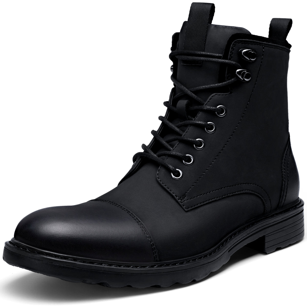 Vostey Mens Motorcycle Boots With Side Zipper Dress Boot
