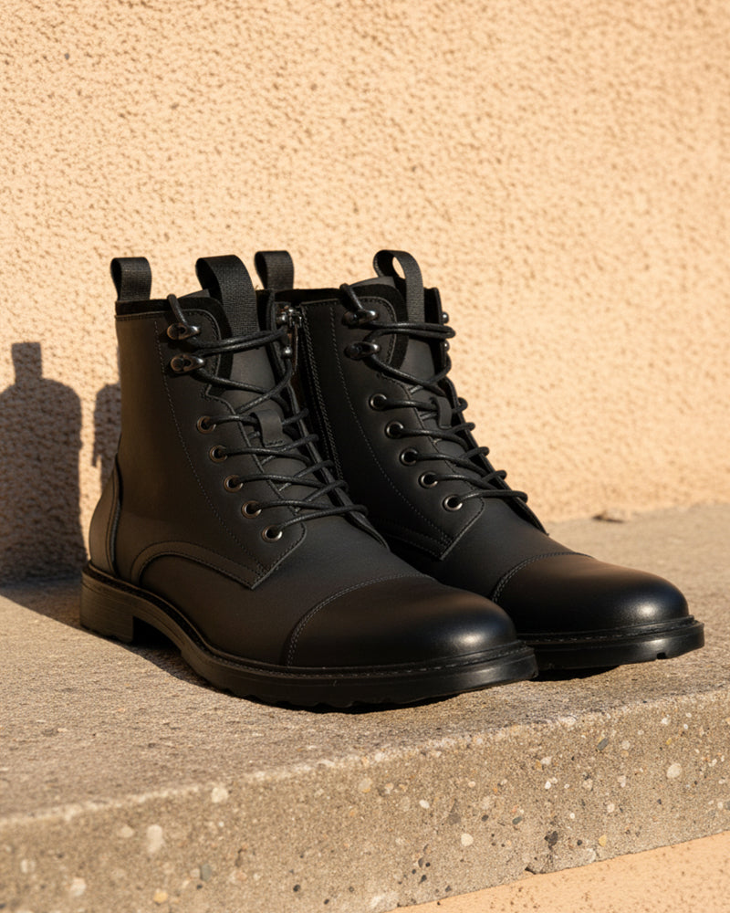 Vostey Mens Boots Motorcycle Casual Boots for Men Zipper Fashion Chukka Boots Mens