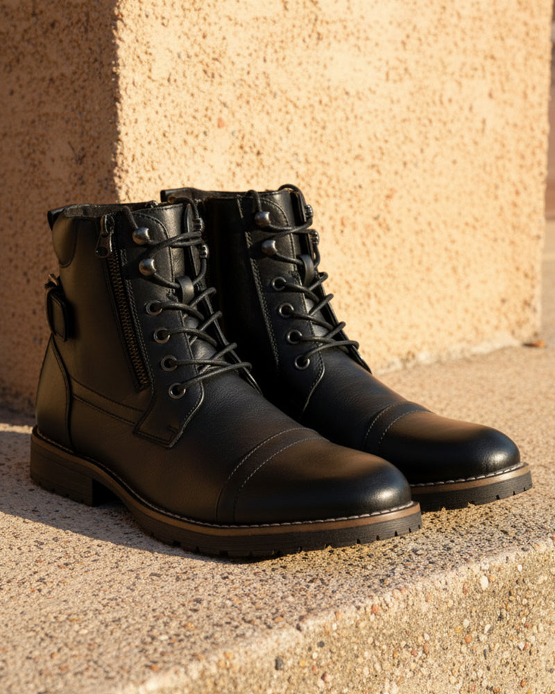 Vostey Men's Boots Boots for Men Casual Boots Motorcycle Combat Ankle Dress Boots Mens