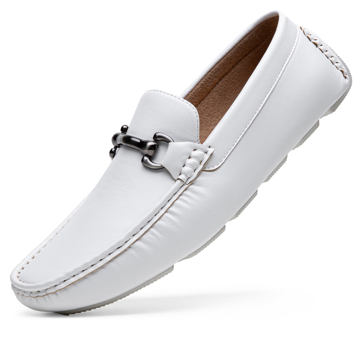 NWT VLADO LUXURY ELITE Men’s White Vegan Leather Loafer Slip On Size 8 Amazon.com | FERUCCI Plain White Velvet Loafer Slippers Flat  main image 2