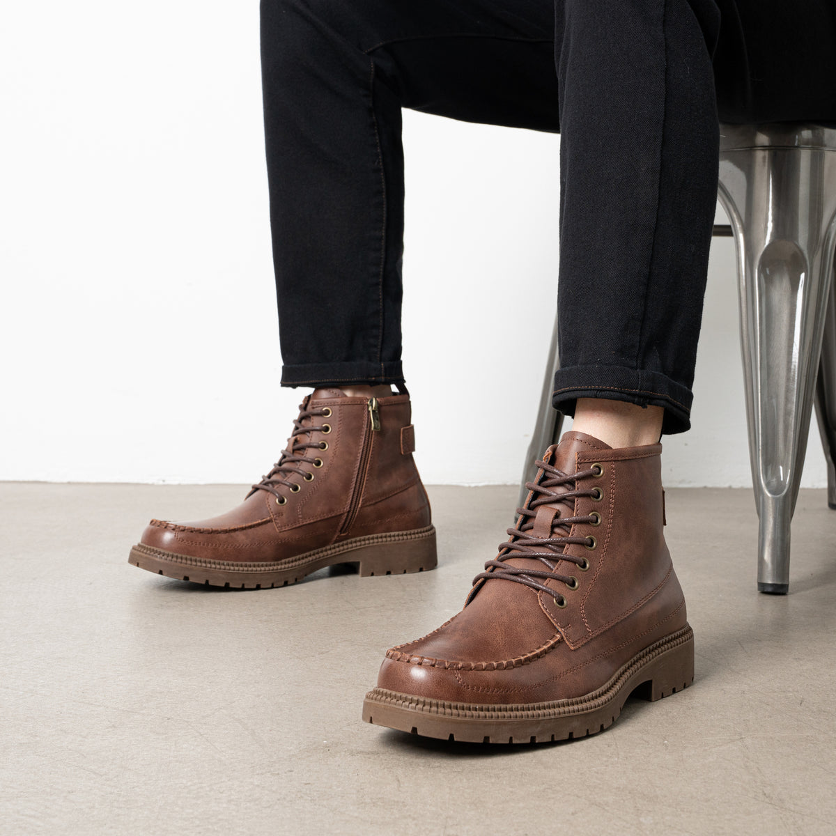 Vostey Men's Chukka Boots Lace-Up Combat Boots Casual
