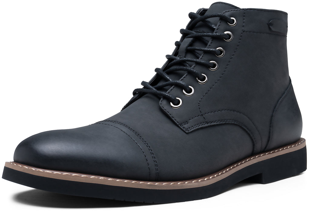 Vostey Men Boots Leather Cap Toe Casual Boots Chukka Fashion Dress Boots for Men