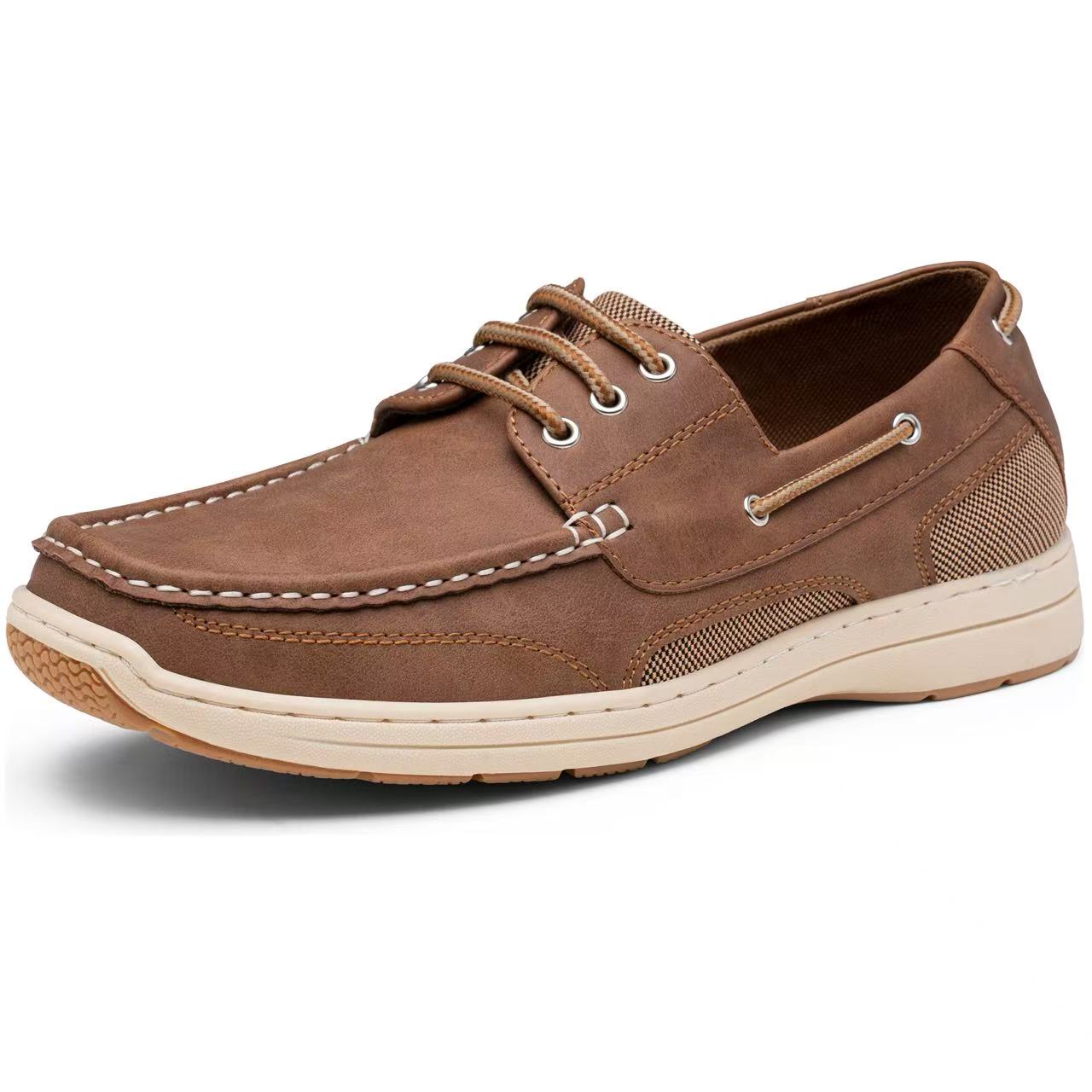 Vostey Men's Loafers & Slip-ons 3-Eye Boat Shoes Men Comfortable Casual Loafers for Men