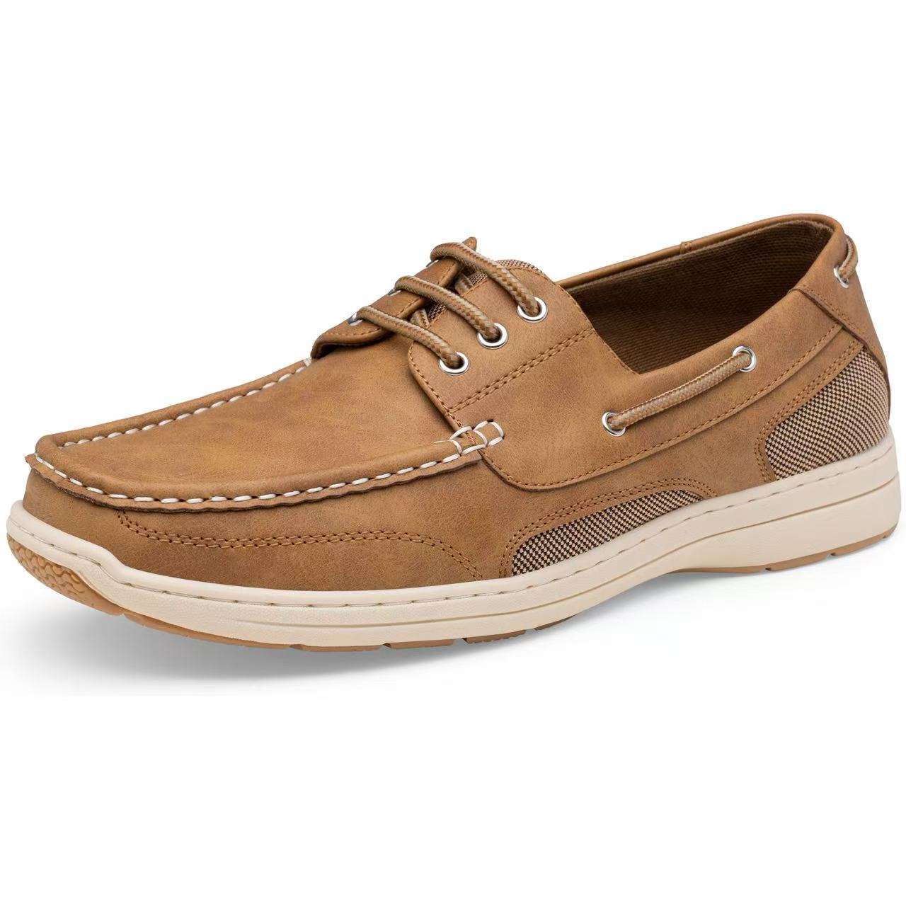 Vostey Men's Loafers & Slip-ons 3-Eye Boat Shoes Men Comfortable Casual Loafers for Men