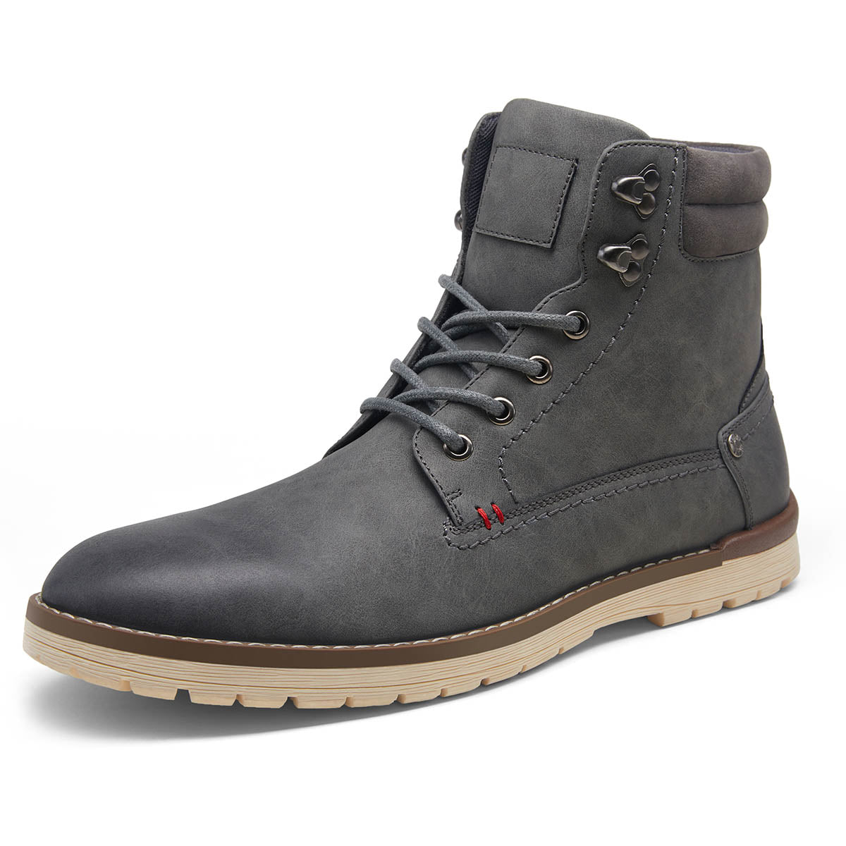 Vostey Men\'s Casual Charcoal Gray Chukka Lace-Up Ankle Boots - Size 12 Vostey Men Boots Leather Cap Toe Casual Boots Chukka Fashion  main image 2